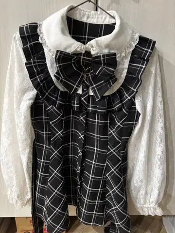 Secret Honey 레이스 소매 프릴 요크 셋업 양산형 지뢰계