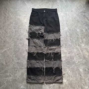 archive patchwork grunge denim pants y2k