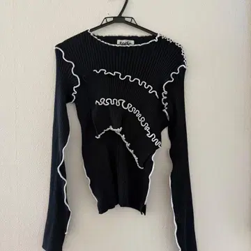 코토하요코자와 네이비 리브 긴팔 스웨터