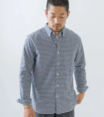 [ 항균/탈취 ] 옥스 버튼다운 셔츠 깅엄 체크 네이비