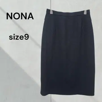 노나 타이트 스커트 울 블랙 오피스 깔끔한 모노톤 고급