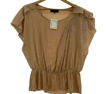 새상품 UNTITLED 언타이틀 프릴 블라우스 핑크 베이지