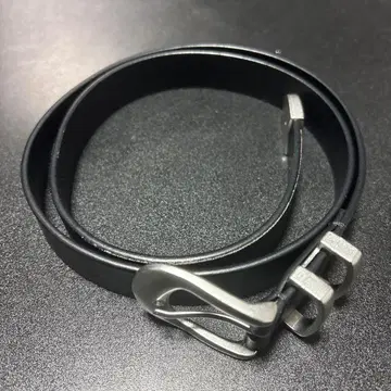 블랙 가죽 벨트 실버 버클 웨스턴