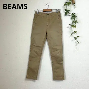 BEAMS 빔즈 치노 팬츠 XS 카키 일본제 코튼 스키니