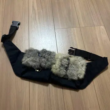 퍼 달린 웨스트 파우치 페어리 그런지 y2k 그런지 퍼