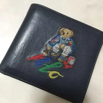 폴로 랄프 로렌 폴로베어 접이식 지갑 네이비 빌폴드