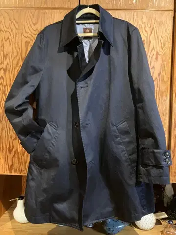 타케오 키쿠치 네이비 트렌치풍 코트