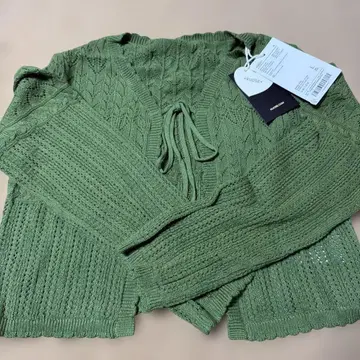 KUOSE 올리브 그린 가디건 세트 L