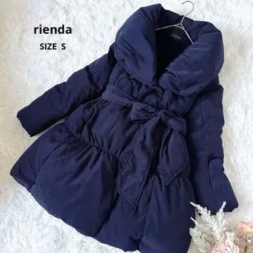 새상품급 리엔다 다운 코트 숄카라 아름다운 실루엣 허리 라인 네이비