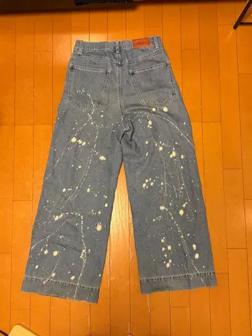 ONCILY 페인트 가공 와이드 팬츠 블루