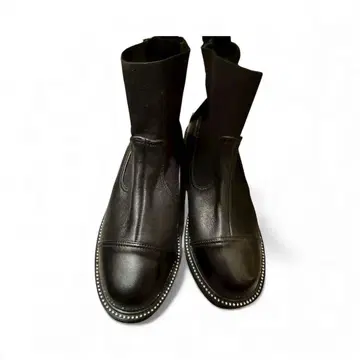 사이드 고어 부츠 24cm 램 가죽 반짝이는 비쥬 댄스 위드 비쥬