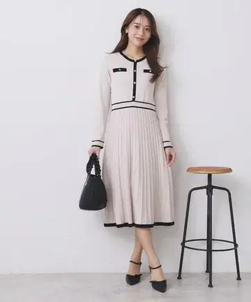 새상품! index 바이컬러 도킹풍 니트 원피스 인덱스