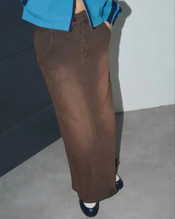 JOINT WORKS 데님 오버 다이 맥시 스커트