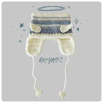 고양이 귀 고양이 귀 니트 모자 y2k 한국 캣 비니 위시코어 깃털 별