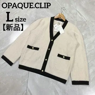 [ 새상품 ] 페더얀 배색 V넥 가디건 40 L 골드 버튼