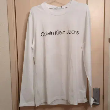 Calvin Klein Jeans 롱 슬리브 티셔츠 화이트 사이즈 L