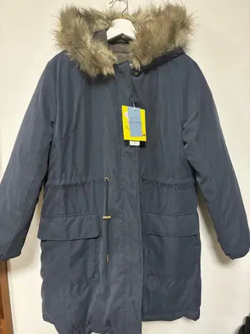 새상품 패딩 자켓 리버서블 퍼 미디 기장 다크 브라운 3L 사이즈