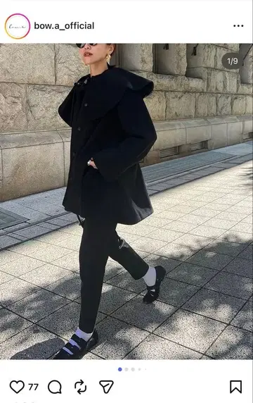 미사용 새상품 인기! bow.a 카틀레야 코트 블랙