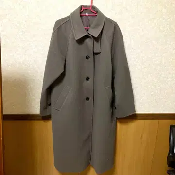 GU 코지 멜톤 발마칸 코트 브라운 롱 기장