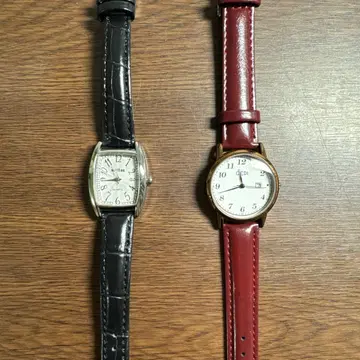 블랙과 빨간색 여성용 시계 세트