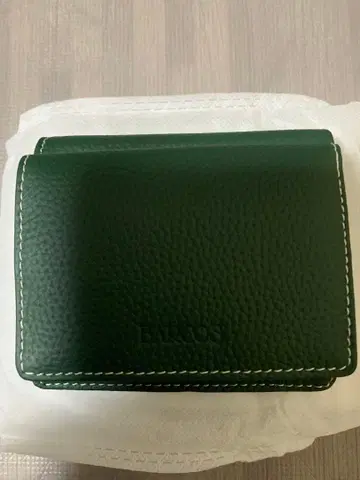 BARCOS 가죽 그린 접이식 지갑