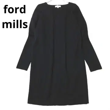 포드밀스 니트 원피스 긴팔 무릎 기장 무지 심플 네이비 L