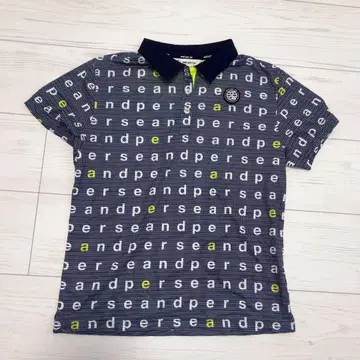 and per se 네이비 로고 피케 셔츠 M