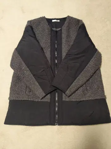 그레이 플리스 나일론 자켓