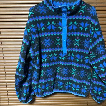 80s L.L.Bean 기하학 패턴 플리스 자켓