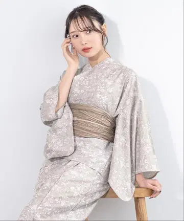 2way 세퍼레이트 유카타 3점 세트 (겉옷+원피스+오비)