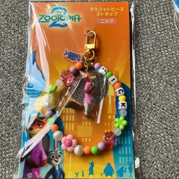 주토피아2 닉 마스코트 비즈 스트랩 키링 극장 굿즈