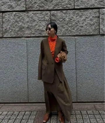 AMERI 아메리 HERRINGBONE 플리츠 스커트