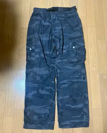 카모 패턴 카고 팬츠 조정 가능 벨트 포함