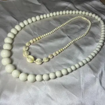 화이트 비즈 목걸이 2세트