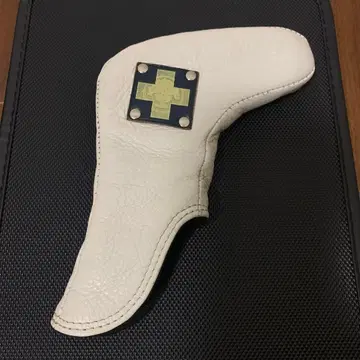 [ 새상품급 ] 키노쇼 캔버스 천연 가죽 퍼터 골프헤드커버 화이트