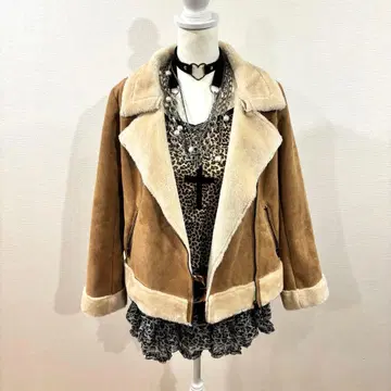 헤이세이 갸루 y2k 무스탕 자켓 모리걸 페어리 그런지 헤이세이 여자아이