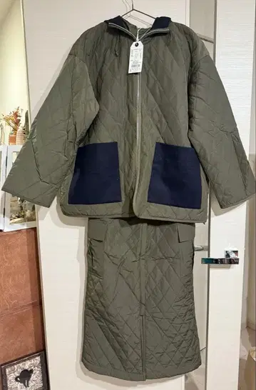 [ 가격 협상 대환영 ] COTORICA. 포켓 디자인 퀼팅 셋업