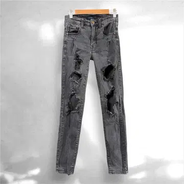 AEROPOSTALE 하이라이즈 스키니 데미지 데님 US4/S
