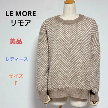 새상품급 LE MORE 리모아 여성용 긴팔 헤링본 니트 스웨터 F