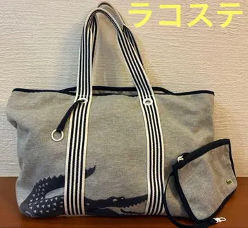 Lacoste 토트백 그레이 스트라이프