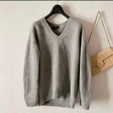 띠어리*복슬복슬 기모감 울 두툼한 니트*서리 그레이