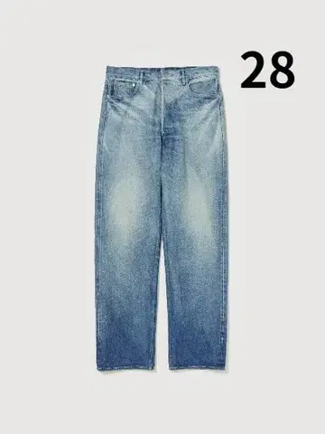 SELVEDGE FADED HEAVY DENIM WIDE PANTS 28