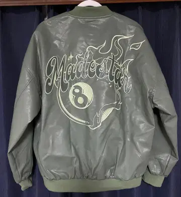 Madestar 올리브 그린 8볼 바시티 자켓