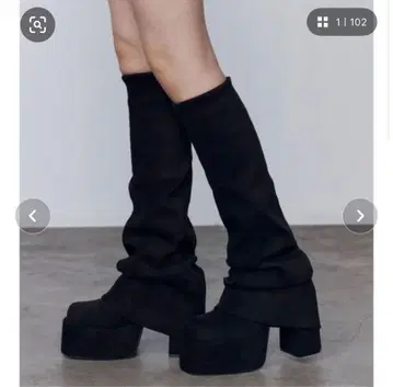 EMODA 루즈 플레어 커버 핏 부츠 블랙 M