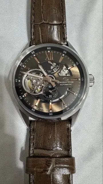 ORIENTSTAR 자동 와인딩 (수동 와인딩) 손목시계 브라운