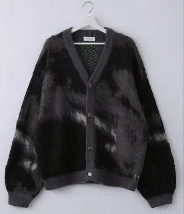 루즈 실루엣 추상 샤기 가디건