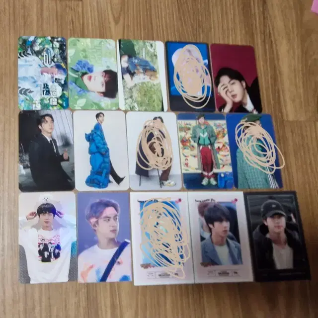 (무배) 방탄 진 비공굿 포토카드, 조각스티커 일괄.