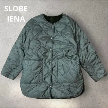 SLOBE IENA 슬로브 이에나 리버서블 퀼팅 블루종 카키