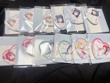 Aqours 러브 라이브 선샤인 모리 팬타지 하트형 캔뱃지