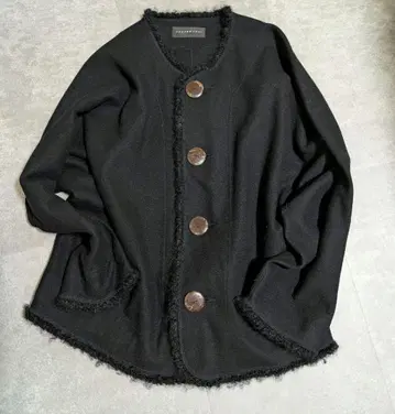 요건 레일 울 숏코트 겨울 블랙 루즈핏